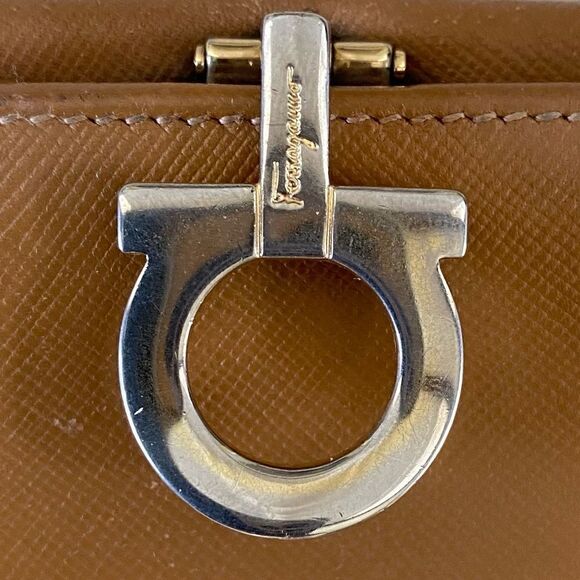 Salvatore Ferragamo Camel Color Compact Leather Wallet - Picture 9 of 11